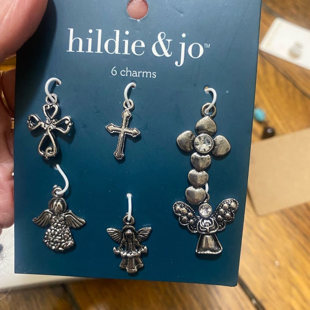 Hildie & Jo Silver Angel and Cross Charms Set NWT - Picture 3 of 5